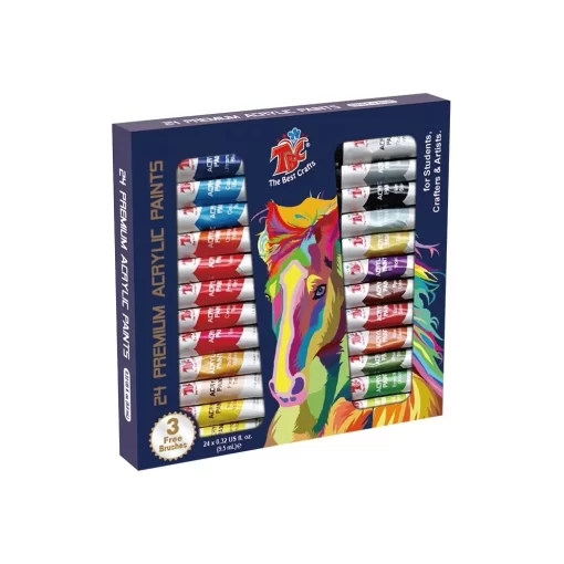 Acrylic Paint Set Canvas Art Paints 24 Colors (0.41oz,12 ml)