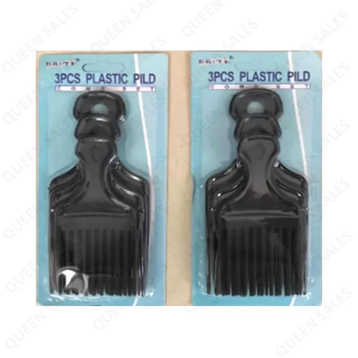 Plastic Afro Hair Pick Comb 3pc-Set