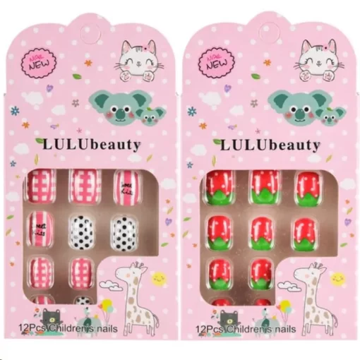 Press-on Plastic Nails "Children" 12CT Asst Colors