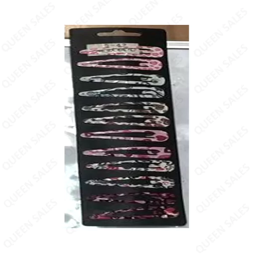 HAIR SNAP PIN ASST COLOR&DESIGN 12P CS