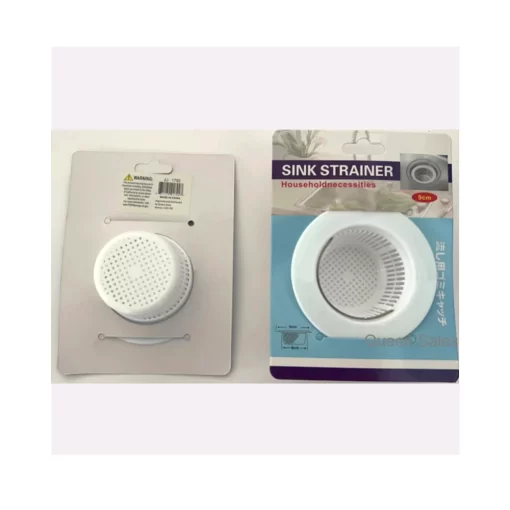 Sink Strainer, White Plastic, 9cm