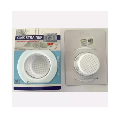 Sink Strainer, White Plastic, 11.2cm