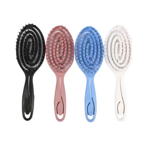 HAIR BRUSH W/ DISP TANGLE FREE RECT ASST COLOR