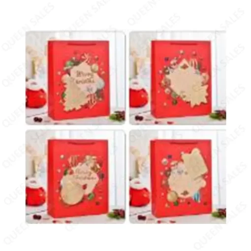 Gift Bag "Christmas", 3D,  Gold Color, SM