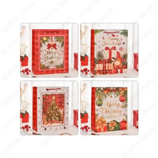 Gift Bag "Christmas", Hot stamping, White, LG