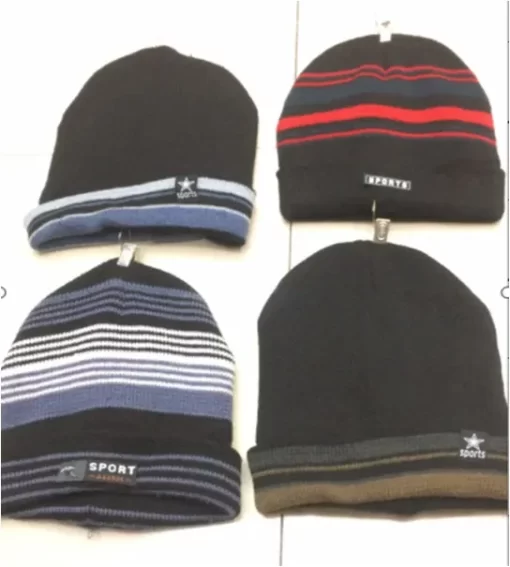 MEN BEANIE ASST COLORS double-layer