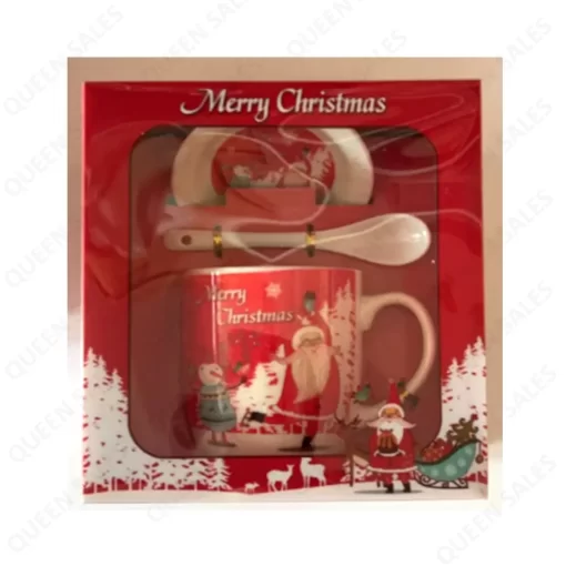 Cup set in gift box "Christmas" (cup/spoon/plate)