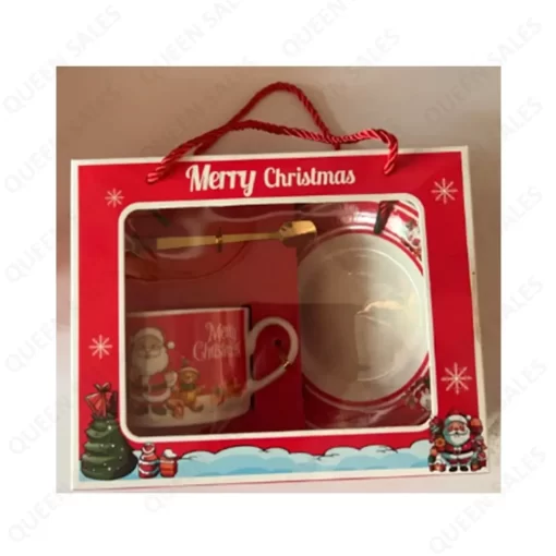 Cup set in gift box "Christmas" (cup/spoon/plate)