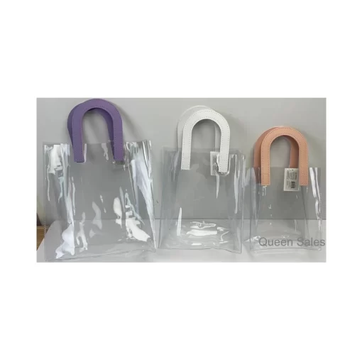 Transparent Giftbag with Leather-a-like Handle, MD