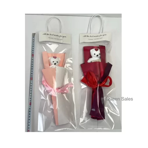 Valentine Bear Flower in Gift Bag